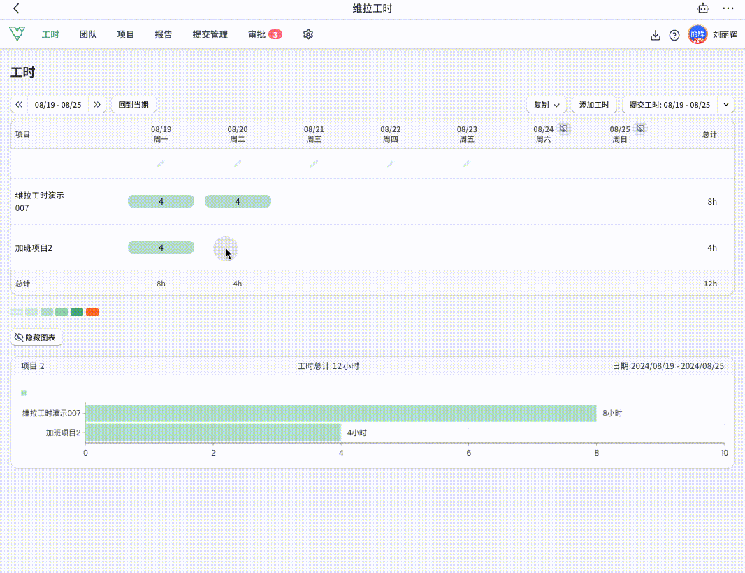维拉工时-无法记录加班工时样式